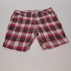 Decree pink plaid Bermuda length shorts
